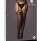 Le Desir Garterbelt Stockings with Open Design - Black - Queen