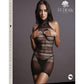 Le Desir High Lace Neck Net Mini Dress - Black - One Size