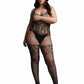 Le Desir Lace and Fishnet Bodystocking - Black - Queen