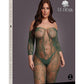 Le Desir Lace Long Sleeved Bodystocking - Green - Queen