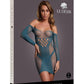 Le Desir Long Sleeved Net Mini Dress - Blue - One Size