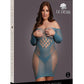 Le Desir Long Sleeved Net Mini Dress - Blue - Queen