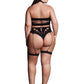 Le Desir Shade Ananke Xii Three Piece with Choker, Bandeau Top and Pantie with Garters