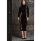 Le Desir Shade Carme Xi Dress with Turtleneck - Black - Queen