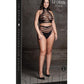 Le Desir Shade Carpo Xlvi Two Piece with Turtleneck, Crop Top and Pantie - Black - Queen