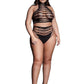 Le Desir Shade Carpo Xlvi Two Piece with Turtleneck, Crop Top and Pantie - Black - Queen