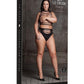 Le Desir Shade Helike Xlv Two Piece with Open Cups, Crop Top and Pantie - Black - Queen