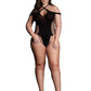 Le Desir Shade Leda Xiii Body with Crossed Neckline and Off Shoulder Straps - Black - Queen