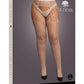 Le Desir Shredded Suspender Pantyhose - Beige/Tan - Queen