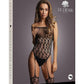 Le Desir Strapless Crotchless Teddy with Stocking - Black - One Size