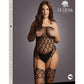 Le Desir Strapless Crotchless Teddy with Stockings - Black - Queen