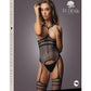 Le Desir Strappy Suspender Bodystocking - Black - One Size