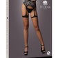 Le Desir Striped Fishnet Garterbelt - Black - One Size