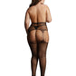 Le Desir Suspender Rhinestone Pantyhose