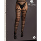 Le Desir Suspender Striped Pantyhose - Black - Queen