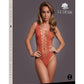 Le Desir V-Neck Teddy with Opaque Panels - One Size - Sunset Glow - Orange/Red - One Size