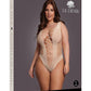 Le Desir V-Neck Teddy with Opaque Panels - Beige/Tan - Queen