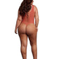 Le Desir V-Neck Teddy with Opaque Panels - Queen - Sunset Glow