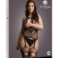 Le Desire Suspender Bodystocking - Black - Queen