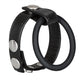Leather Ball Spreader Cock Ring - Black - Large