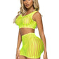 Leg Avenue Crochet Net Tank Crop Top and Mini Skirt