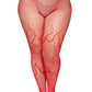 Leg Avenue Flame Net Tights - Red - Queen/XLarge/XXLarge