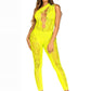 Leg Avenue Floral Lace Convertible Footless Bodystocking with Opaque Panel Detail