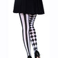Leg Avenue Harlequin Pantyhose - Black/White - One Size