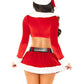 Leg Avenue Hoho Hottie Set Velvet Crop Top with Faux Fur Trim, Mini Skirt, Belt, and Santa Hat