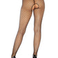Leg Avenue Industrial Net Crotchless Pantyhose - Black - Plus Size/Queen