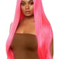 Leg Avenue Long Straight 33 Center Part Wig - Neon Pink/Pink - One Size