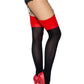 Leg Avenue Lycra Cuban Heel Two Toned Stocking - Black - One Size