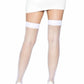 Leg Avenue Lycra Industrial Fishnet Thigh High - White - One Size