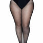 Leg Avenue Micro Net Strappy Waist Crotchless Tights - Black - Queen/XLarge/XXLarge