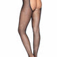 Leg Avenue Rhinestone Fishnet Crotchless Tights with Cheeky Open Back