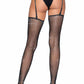 Leg Avenue Rhinestone Micro Net Garter Belt and Stockings - Black - One Size - 2 Pieces/Set