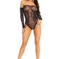 Leg Avenue Rhinestone Net and Lace Off The Shoulder Teddy