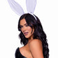 Leg Avenue Ruffle Bunny Ears - White - One Size