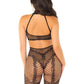 Leg Avenue Seamless Dotted Net Crotchless Lingerie Jumpsuit with Heart Detail