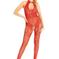 Leg Avenue Seamless Rhinestone Fishnet Bodystocking with Keyhole and Lace Lingerie Detail