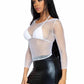 Leg Avenue Spandex Long Sleeved Industrial Net Shirt