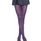 Leg Avenue Striped Tights - Black/Purple - Plus Size/Queen