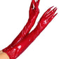 Leg Avenue Vinyl Claw Gloves - Red - Small
