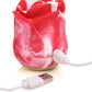Lickgasm Sweet Kiss Kissing and Vibrating Rechargeable Silicone Clitoral Stimulator - Red/White Swirl