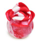 Lickgasm Sweet Kiss Kissing and Vibrating Rechargeable Silicone Clitoral Stimulator - Red/White Swirl