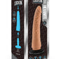 Lock On Hexanite Dildo with Suction Cup Adapter - Caramel - 7.5in
