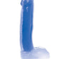 Lollicock Glow In The Dark Silicone Dildo with Balls - Blue/Glow In The Dark - 7in