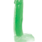 Lollicock Glow In The Dark Silicone Dildo with Balls - Glow In The Dark/Green - 7in