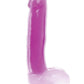 Lollicock Glow In The Dark Silicone Dildo with Balls - Glow In The Dark/Purple - 7in