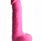 Lollicock Silicone Dildo with Balls - Cherry/Red - 7in